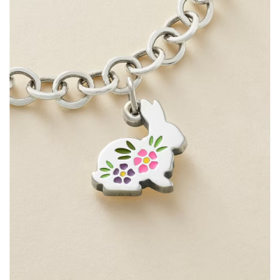 Enamel Floral Bunny Charm