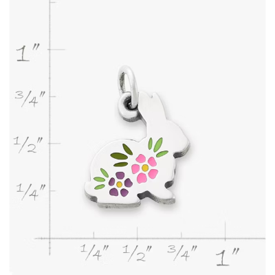 Enamel Floral Bunny Charm