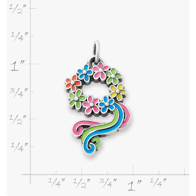 Enamel Floral Crown Charm