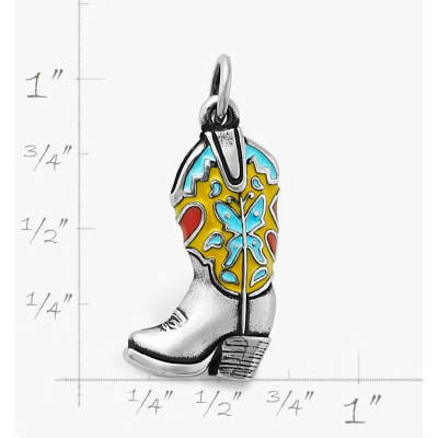Enamel Western Boot Charm