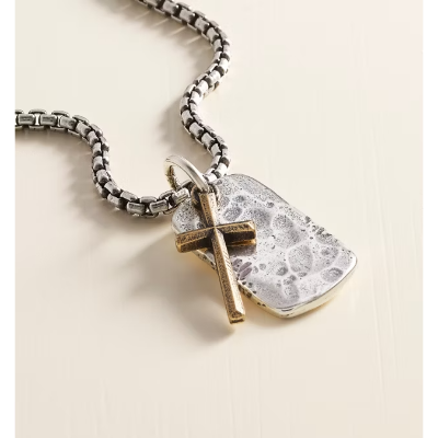 Engravable Tag and Cross Charm