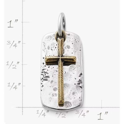 Engravable Tag and Cross Charm