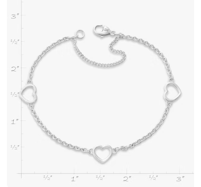 Heart Station Charm Bracelet