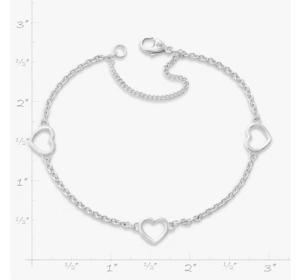 Heart Station Charm Bracelet