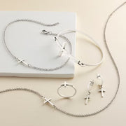 Horizon Cross Hoop Dangle Earrings