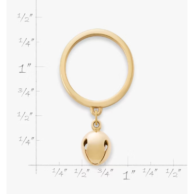 Jingle Bell Charm Dangle Ring