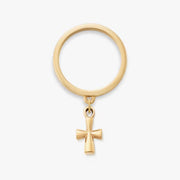 St. Teresa Cross Charm Dangle Ring