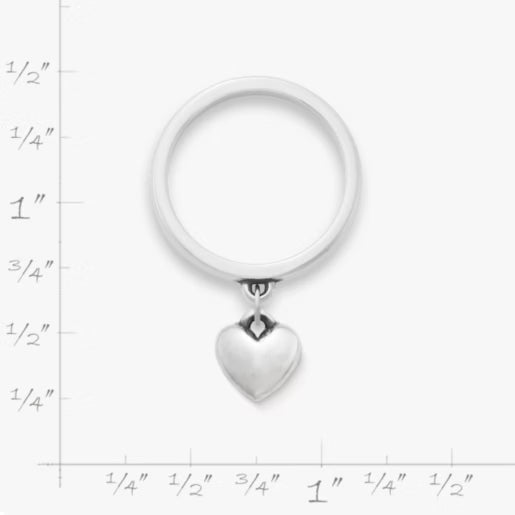 Mini Heart Charm Dangle Ring