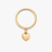 Mini Heart Charm Dangle Ring