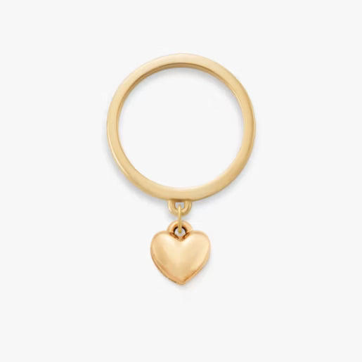 Mini Heart Charm Dangle Ring