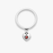 Keepsake Heart Birthstone Charm Dangle Ring