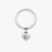 Keepsake Heart Birthstone Charm Dangle Ring