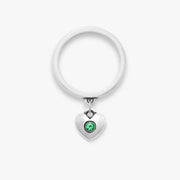 Keepsake Heart Birthstone Charm Dangle Ring
