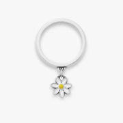 Enamel Mini Flower Charm Dangle Ring