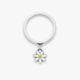 Enamel Mini Flower Charm Dangle Ring