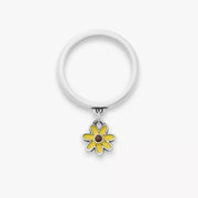 Enamel Mini Flower Charm Dangle Ring