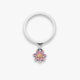 Enamel Mini Flower Charm Dangle Ring