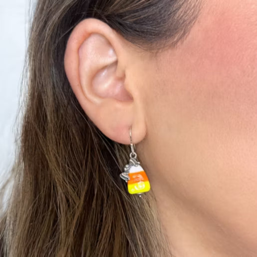 Sweet and Spooky Halloween Art Glass Earrings