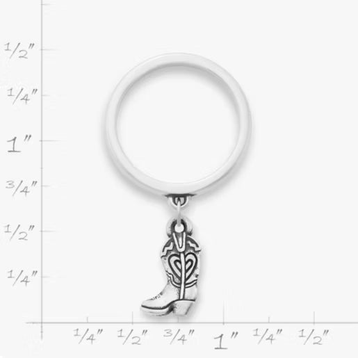 Mini Cowgirl Boot Charm Dangle Ring