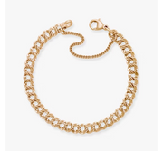 Light Double Curb Charm Bracelet