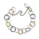 Gold and Silver Loops Charm Bracelet