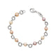 Twisted Wire Link Bracelet with Multi-Colored Cultured Pearls