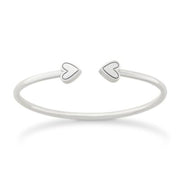 Two Hearts Flexible Cuff Bracelet