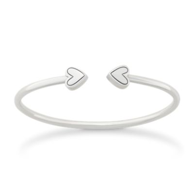 Two Hearts Flexible Cuff Bracelet