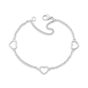 Heart Station Charm Bracelet