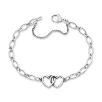 Two Hearts Together Charm Bracelet