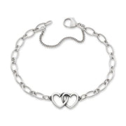 Two Hearts Together Charm Bracelet