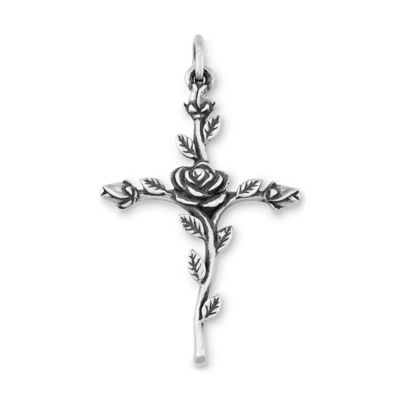 Rosebud Cross Pendant