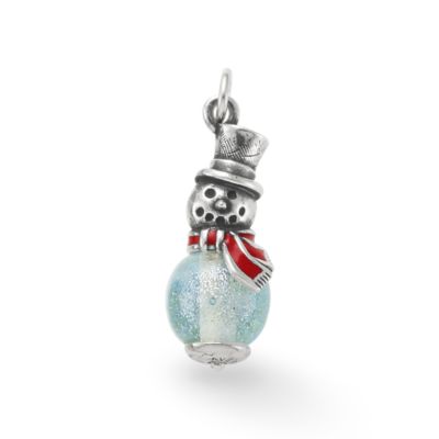 Enamel Snowman Art Glass Charm