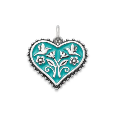 Enamel Hearts in Bloom Charm