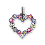 Enamel Floral Heart Wreath Pendant