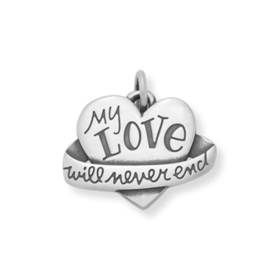"My Love Will Never End" Heart Charm