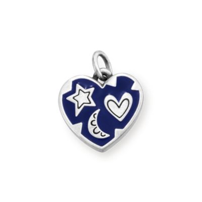 Enamel Written in the Stars Heart Charm