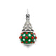 Enamel Glitter Christmas Tree Art Glass Charm