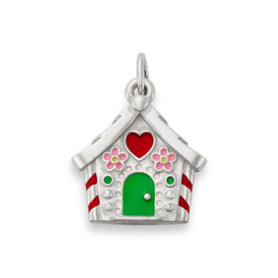 Enamel Gingerbread House Charm