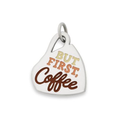 Enamel But First Coffee Charm
