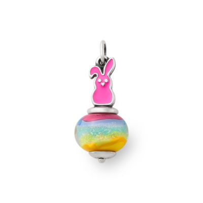 Enamel Sweet Bunny Art Glass Charm