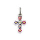 Enamel Floral Cross Pendant and Flower Charms
