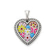 Enamel Floral Heart Pendant