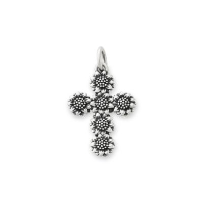 Sunflower Cross Charm
