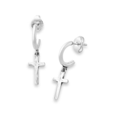 Horizon Cross Hoop Dangle Earrings