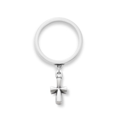 St. Teresa Cross Charm Dangle Ring