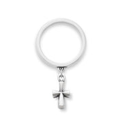 St. Teresa Cross Charm Dangle Ring