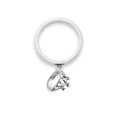 Tiny Tiara Charm Dangle Ring