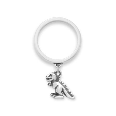 Tiny T.rex Charm Dangle Ring