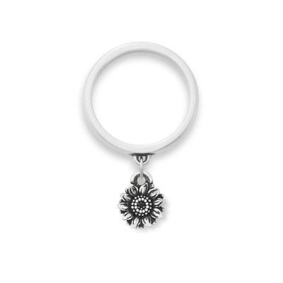 Mini Sunflower Charm Dangle Ring